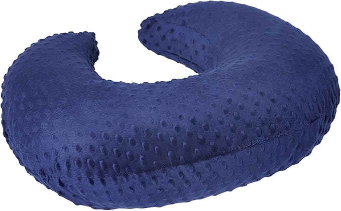 Nursing Pillow and Positioner Breastfeeding and Bottle Feeding, Propping Baby, Tummy Time, Sitting Support for Baby Boys Girls, with Removable dots Cover (Estate Blue)