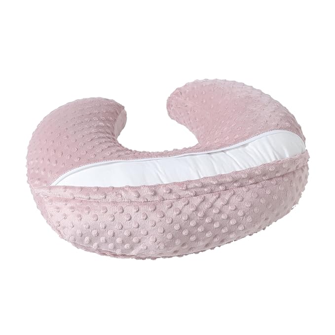 Baby Nursing Pillow and Body Positioner with Premium Slipcover for Breastfeeding for Baby Boys and Girls, Feeding Pillow with Breathable Comfortable Pillowcase (Sepia Rose)