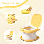2025 Upgraded Portable Potty Training, Travel Potty for Toddler, portable toilet for kids Foldable, Apply to Seat Emergency Toilet for Camping, Outdoor,Car, Indoor (Yellow)