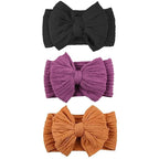 Halloween Baby Bows Headbands Nylon Hairbands Baby Girl Bows Hair Accessories for Infant Toddler Essentials (Orange Black Purple, mid)