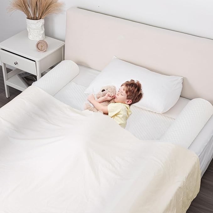 YIHATA Bed Rail for Toddlers Foldable Bed Bumper with Flap 2 Pack Toddler Bed Rails Portable Bed Rails for Toddlers with Non-Slip Machine Washable Cover Toddler Bed Rails for Kids Twin Bed