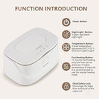 Baby Wipe Warmer, Wipe Warmer and Baby Wet Wipes Dispenser, 3 Temperature Control Large Capacity Wipes Warmer for Babies with Night Light (Pure White)