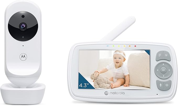 Motorola Nursery Baby Monitor Long Range with Camera and Audio, 4.3" Screen, 2-Way Audio VM34, No WiFi Needed, Manual Tilt/Pan, Digital Zoom, Lullabies, Temperature Sensor