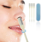3Pcs 2-in-1 Nasal Hair Cutter Nostril Hair Remover Tool Portable Manual Mens Nose Hairs Trimmer Suitable for Men and Women with Soft Cleaning Brush (Cream)