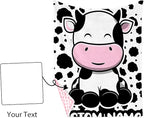 Personalized Baby Blankets for Girls, Custom Name White Cow Pattern Baby Blanket, Soft Minky Dot Blanket for Newborns and Toddlers, Ideal for Baby Showers Christmas Brithday Gifts