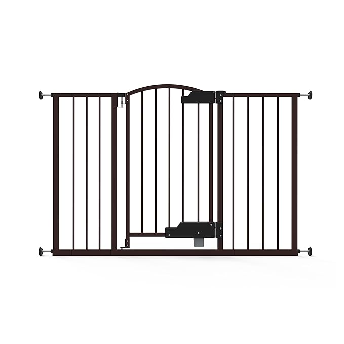 Ingenuity Easy Open Baby Gate & Dog Gate, Hands-Free Open Patent-Pending Foot Pedal, 27.5"-52" Wide, 28" Tall, Hardware or Pressure Mounted, Install in Doorway, Bottom of Stairs, or Wall - Espresso