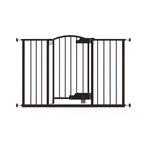 Ingenuity Easy Open Baby Gate & Dog Gate, Hands-Free Open Patent-Pending Foot Pedal, 27.5"-52" Wide, 28" Tall, Hardware or Pressure Mounted, Install in Doorway, Bottom of Stairs, or Wall - Espresso