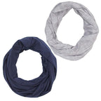 LK Baby 2pk Infinity Nursing Scarf Breastfeeding Cover Ultra Soft (Grey/Navy)