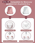 8PC Duckbill Valves for Momcozy M6/M5/V1/V1 Pro/V2/V2 Pro Breast Pump, Replace for Momcozy Pump Parts Valve,Breastfeeding Essentials, Not Original Parts, 8PC Red Valves