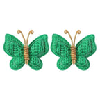 2 Pcs Butterfly Hair Bow Girl, Kid's Cute Hair Clips Barrettes Accessories for Infants Toddlers Baby Kids Fine Hair (Green)