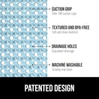 GORILLA GRIP Patented Square Shower Stall Mat, Small Bathtub Floor Mats for Stand Up Showers with Suction Cups and Drainage Holes, Machine Washable, Soft on Feet, Bathroom Accessories 21x21 Inch, Blue