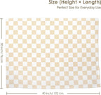 Checkered Baby Blankets for Boys Girls, Soft Nursery Minky Blankets with Muslin and Dotted Fleece Back 30x40 inches, Receiving Bed Quilt for Newborn, Infants, Toddlers