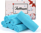 JEFFSUN Baby Washcloths 6 Pack, 10x10 inch Heavenly Soft Blue Wash Cloths for Face and Body, Gentle & Safe Face Towels on Sensitive Skin, Baby Essentials Shower Gifts for Newborn Kid Toddler Children