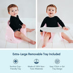 Upseat – The Original Ergonomic Baby Floor & Booster Seat with Tray, Developed with Physical Therapists for Upright Posture & Healthy Hip Development, 4–24 Months, Dishwasher-Safe Extra-Large Tray