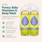 Puracy Baby Shampoo & Body Wash for Children - Pure Ingredients with 12 Fruit & Vegetable Extracts for Silky Smooth Skin, Gentle Lavender Chamomile Aroma, Baby Shampoo, Baby Body Wash 12 Oz (2-Pk)