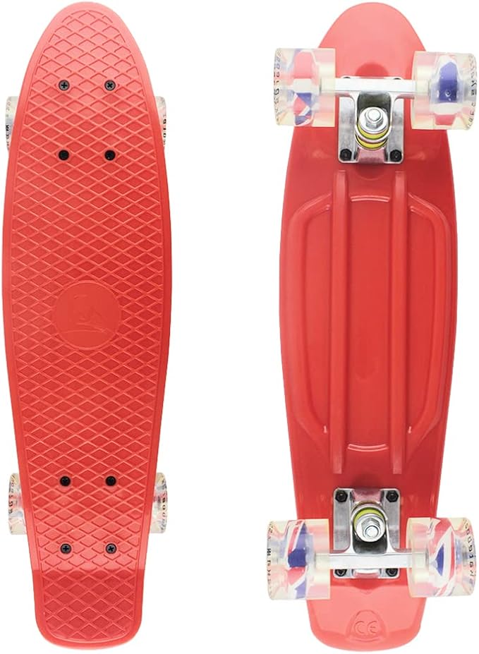 Skateboards Complete 22 Inch Mini Cruiser Retro Skateboard for Kids Boys Youths Beginners