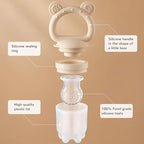 2 Pack Silicone Baby Fruit Feeder with Mini Freezer Tray, Breastmilk Popsicle Molds for Baby Teething Relief, Teethers, Fresh Food Feeder for Safe Infant Self Feeding, Extra Food Pouches - Chocolate