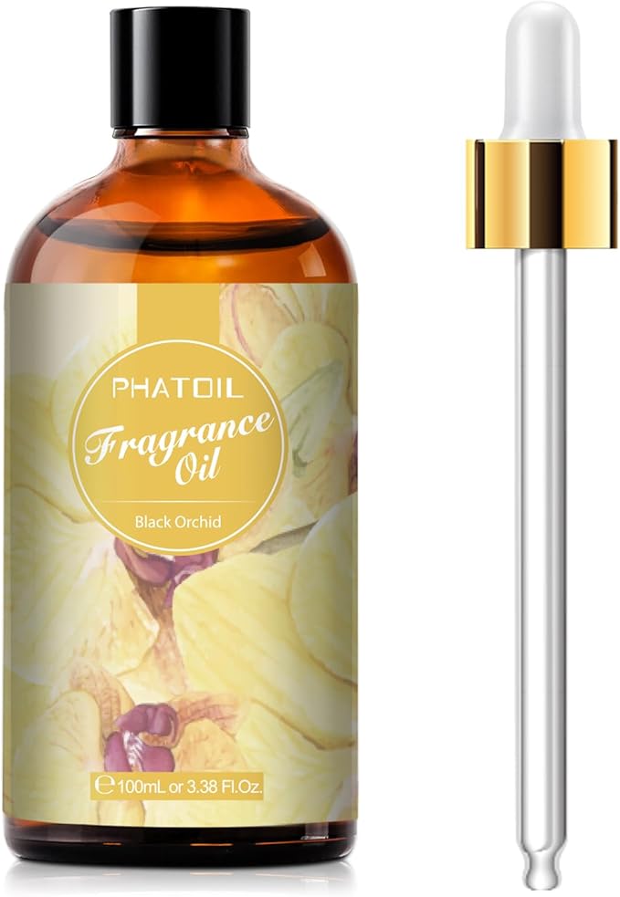 PHATOIL 3.38FL.OZ Black Orchid Fragrance Oils for Aromatherapy, Essential Oils for Diffusers for Home, Perfect for Diffuser, DIY Candle and Soap Making, DIY Scented Products - 100ml