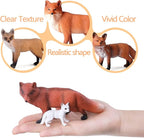 SIENON 8Pcs Fox Toy Figures Set, Miniature Arctic and Red Foxes Family Forest Woodland Animals Figurines Toys for Kids Educational Winter Diorama Chirstmas Birthday Party Gift Cake Decorations