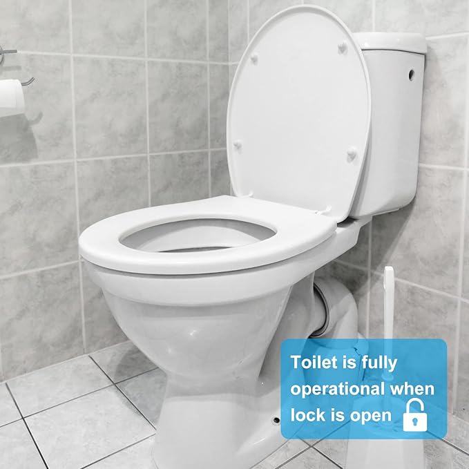 Toilet Locks Baby Proof - OKEFAN Toilet Seat Lock Child Safety for Toddlers Adhesive Kids Proofing Toilet Lid Lock Easy to Install No Drill Needed (2)