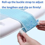 Breathable Mesh Newborn Baby Bath Mat Floating Foam Baby Tub Pillow Adjustable Non-Slip Bath Seat Pad Bath Cushion for Bathtub for 0-18 Months (Style 2-Blue(mesh)) (Blue)