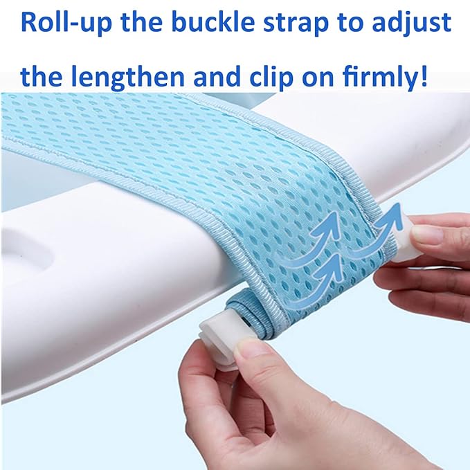 Breathable Mesh Newborn Baby Bath Mat Floating Foam Baby Tub Pillow Adjustable Non-Slip Bath Seat Pad Bath Cushion for Bathtub for 0-18 Months (Style 2-Blue(mesh)) (Blue)