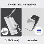 Child Proof Door Lock (2 Pack), Door Locks for Kids safety & Cat Door Latch, for Fridge Lock, Cabinet Locks, Window Locks and Baby Proofing, Strong non-marking Adhesive No Drilling (White)