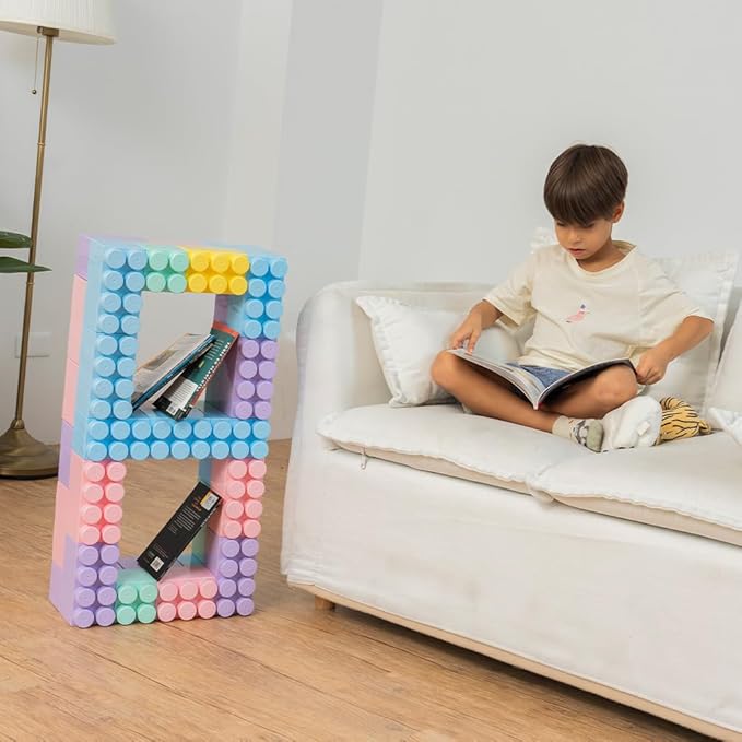 PLATPORTS Huge Blocks - Giant Plastic Blocks - Big Blocks - Jumbo Blocks - Big Building Blocks Jumbo - Jumbo Building Blocks - 86 Pieces Large Blocks for Kids Ages 1 to 8 with Wheels