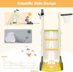 BABY JOY Toddler Large Slide, 6 in 1 Slide for Kids with Basketball Hoop, Ring Toss, 2 in 1 Convertible Climbing Way, Freestanding Kids Slide Climber Set for Indoors Outdoor Boys Girls Gifts Present