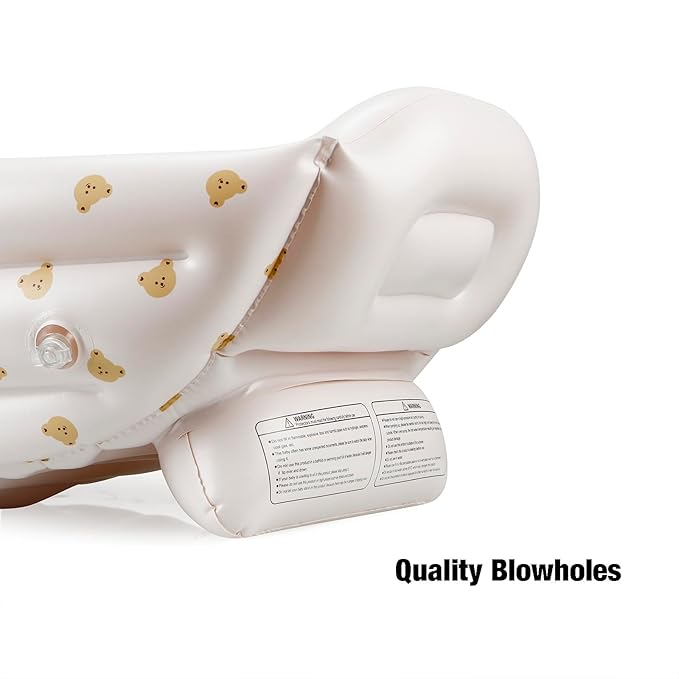 PandaEar 2 Pack Baby Inflatable Bathtub & Baby Seat for 3 Months+, Portable Travel Baby Infant Bath Tub and Infant Chair Toddler Floor Seats with Built in Air Pump for Newborn