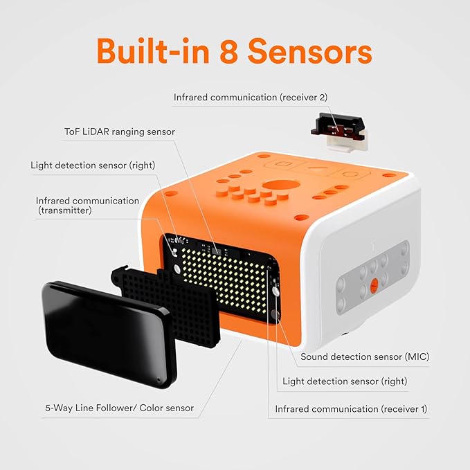 VinciBot STEM Robotics for Kids Ages 8-12, Scratch&Python Programmable Robot with AI Function for Teens School Grade 3-7, Educational Coding Robot Kit for Boys & Girls, Ages 8+