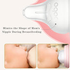 YOHKOH Natural Glass Baby Bottle with Natural Response Nipple, Newborn Anti-Colic Baby Bottles, Wide Neck Mushroom Cap Baby Bottle, Clear (3.4oz (Pack of 4), Red)