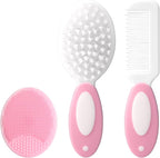 Baby Grooming Set，Baby Health Care Set Baby Brush Soft Bristles 3 Piece Baby Care Set Baby Hair Brush and Comb Set Baby Hair Brush Baby Comb Silicone Baby Cradle Cap Brush Set