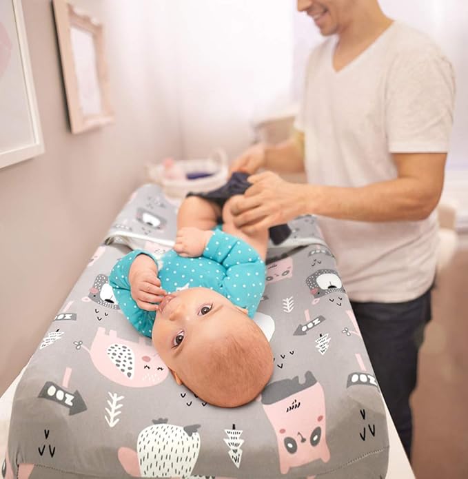 Stretchy Changing Pad Covers BROLEX 2 Pack Jersey Knit Changing Table Covers for Girls Boys,Jungle Animals