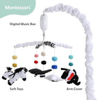 The Peanutshell Baby Crib Mobile for Boys & Girls, Musical, Montessori Nursery Mobiles, Black and White Crib Decor, High Contrast Mobile, Crib Toys Hanging, Crib Accessories Boy