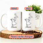 Customized Snowman White Coffee Cups Gift For Daughter Son Kids, Unique Snowman Accent Coffee Mug 11 15 Oz, Personalized Name Snowmen Ceramic Teacup Gift For Boyfriend Girlfriend Birthday Christmas