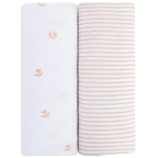 Ely’s & Co. Crib Sheets Baby Girl Fitted Crib Mattress Sheet Set, 2 Pack, 100% Jersey Knit Cotton, Infant and Toddler Nursery Bedding, Pink Tulip Collection, 28” x 52”