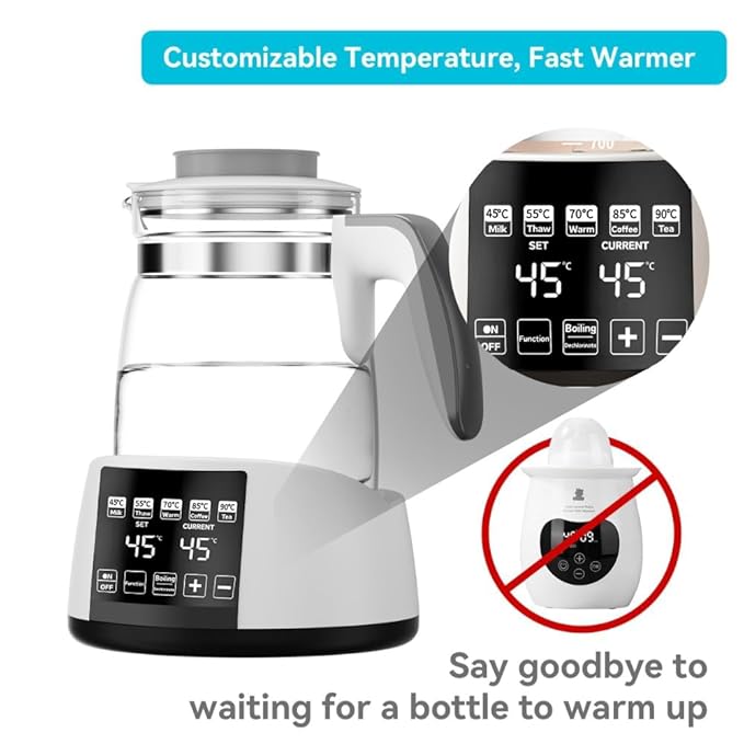 Baby Bottle Warmer,Electric Kettle Water Warmer,Temperature Control Kettle,Formula Water Warmer Temperature Control, Multi-Temperature Control for Formula, Breastmilk, Tea, Coffee, Sterilizer