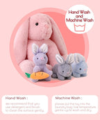 5 Pieces Rabbit Stuffed Animals for Girls,1 Mommy Rabbit with 4 Babies,Plush Bunny Stuffed Toy Gifts for Kids Children 3 4 5 6 7 8 9 Years,Soft Stuffed Bunny for Christmas,Birthday,Party Decorations