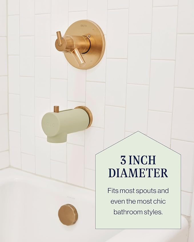 Lalo Spout Cover – BPA-Free Silicone Bath Spout Safety Cover for Babies & Toddler, Fits Most Faucets, Soft & Durable Silicone Bathtub Faucet Cover, Easy to Clean - Sage