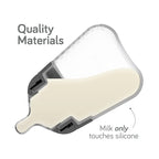 Nanobebe Flexy Silicone Baby Bottle, Anti-Colic, Natural Feel, Non-Collapsing Nipple, Non-Tip Stable Base, Easy to Clean 3-Pack, Gray, 5 oz