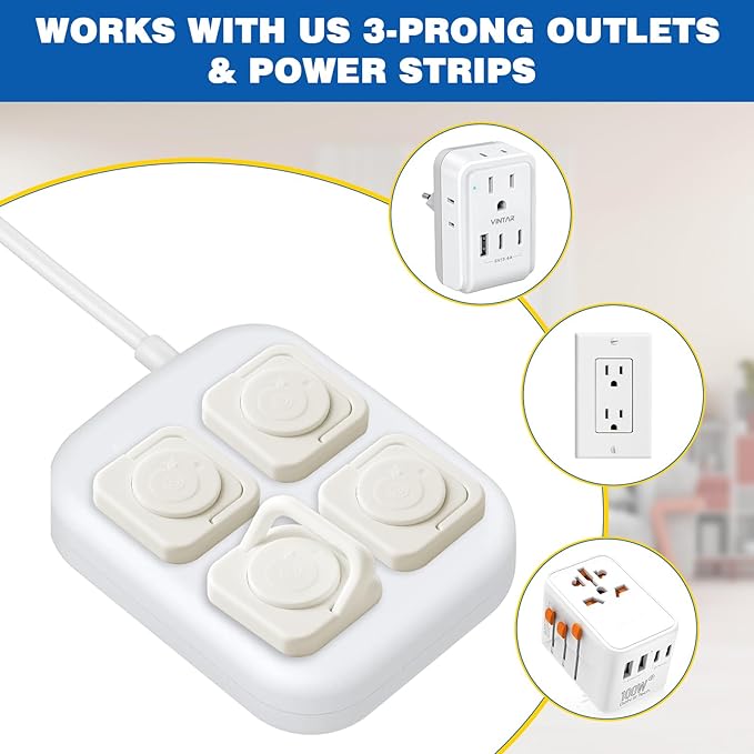 Outlet Covers Baby Proofing, 48 Pack Child Proof Plug Socket Covers Electric Plug Protectors Safety Caps with Hidden Pull Handle, for US 3-Prong, Snail