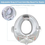 ANGELBLISS Baby Potty Training Toilet Seat with Soft Cushion Handles, Haute Collection, Double Anti-Slip Design and Splash Guard for Boys and Girls (Grey)