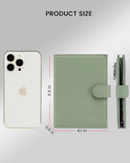 RFID Slim Passport Holder for Women, Compact Leather Passport Wallet with Card Holders SIM Slots,Zippered Coins Pocket and Cash Compartment Travel Passport Cover Case, Light Green