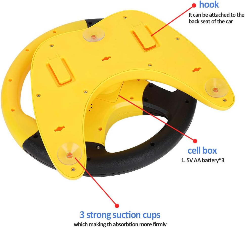 Coherny Simulated Driving Controller Portable Simulated Driving Steering Wheel Copilot Toy Children's Educational Sounding Toy Small Steering Wheel Toy Gift Funny Interactive Driving Wheel with Music