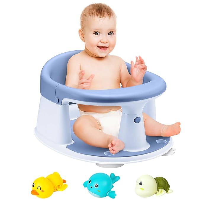 Baby Bath Seat, 2025 New Upgraded Infant/Toddler Sit Up Bathtub Seat for 6-12-24 Months, Great Shower Gifts for Newborn and New Mothers