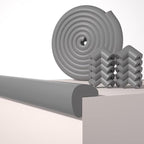 Baby Proof Edge Corner Protector, 16.4FT 0.47''Th L-Shape Furniture Corner & Edge Safety Bumpers with 10 Corners, Pre-Taped, Soft NBR Rubber Foam Desk Edge Cushion Wall Corner Protector (Grey)
