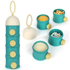 Accmor Formula Dispenser On The Go, 4 Layers Stackable Formula Container to Go, Non-Spill Portable Milk Powder Baby & Kids Snack Container, Green