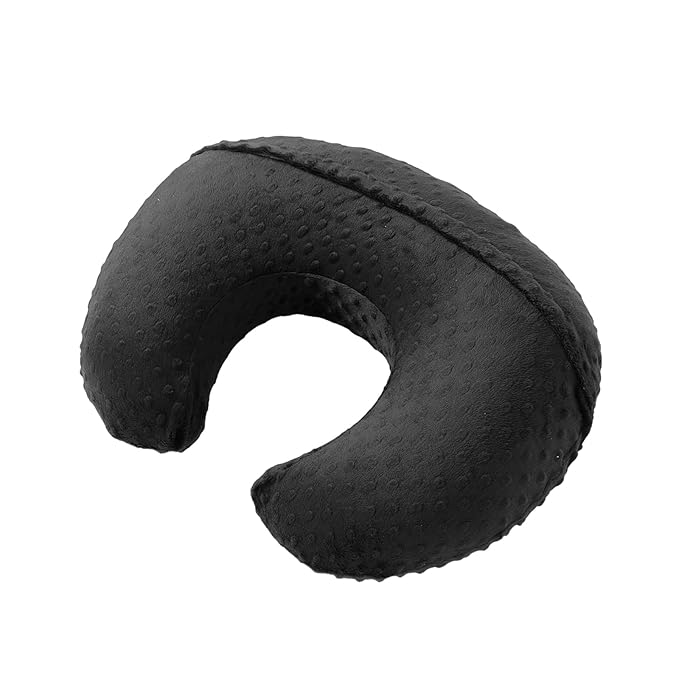 Nursing Pillow and Positioner with Cover for Breastfeeding and Bottle Feeding, Propping Baby, Tummy Time, Baby Sitting Support, Awake-Time Support (Black, 22" x 17.7" x 5.9")