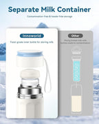 Portable Breastmilk Cooler for Outdoor, Breast Milk Cooler with 11oz Baby Bottle for Breastmilk Storage, 360° Stainless Steel Cooling Tube for 24 Hours Continuous Cooling, with Portable Carrier Bag